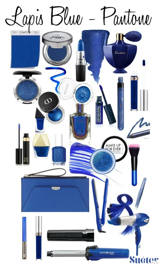 Maquillaje en tono Lapis Blue Pantone.
