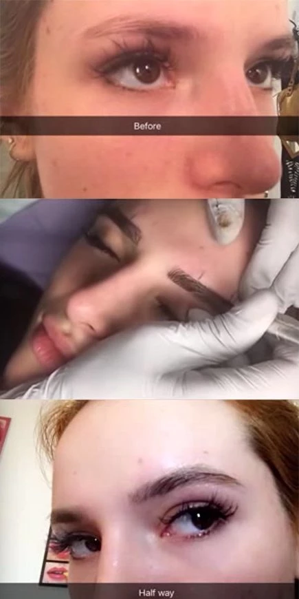 Técnica de microblading para cejas naturales y definidas pelo a pelo.